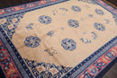 6'7"x9'8" Hand Knotted Wool Chinese Art Deco Traditional Oriental Area Rug Beige