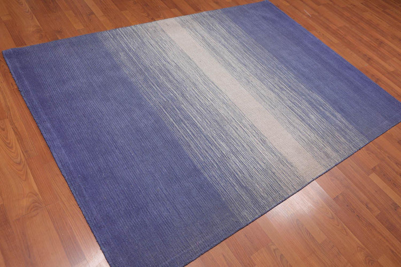 5'3" x 7’7" Handmade 100% Wool shaded Flatweave Area rug Modern Beige