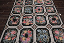 6' x 9' Hand Woven Traditional French Aubusson Needlepoint Wool Area Rug Black