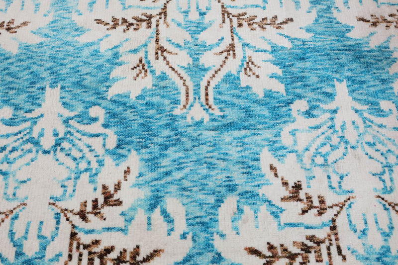 5'8" x 8' Handmade Traditional Oriental Area Rug Modern Aqua