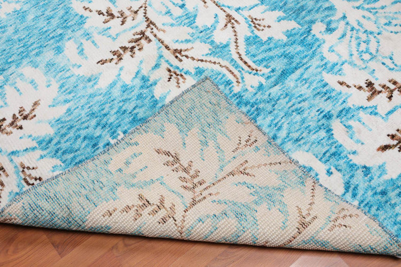 5'8" x 8' Handmade Traditional Oriental Area Rug Modern Aqua