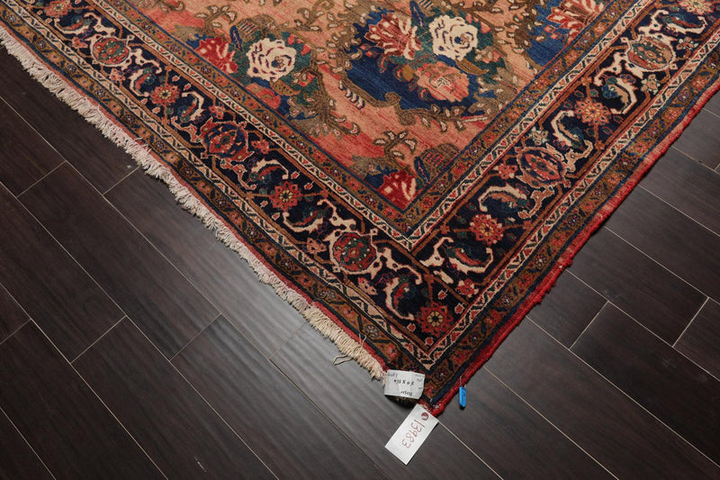 8'9" x 11'4" Hand Knotted 100% Wool Bidjar Traditional Oriental Area Rug Rust