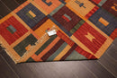 4' x 6'4" Hand Woven 100% Wool Contemporary Southwestern Kilim Area Rug Rust