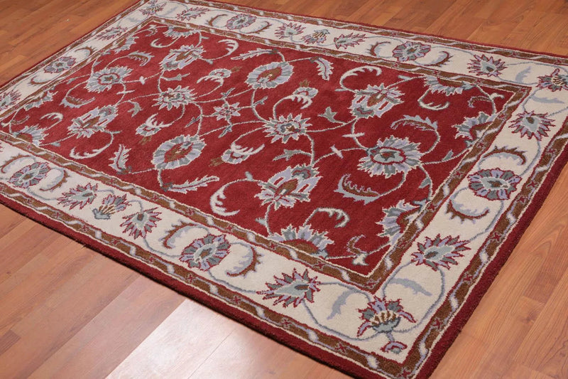 5' x 8' Handmade 100% Wool Traditional Oriental Area rug Traditional Maroon