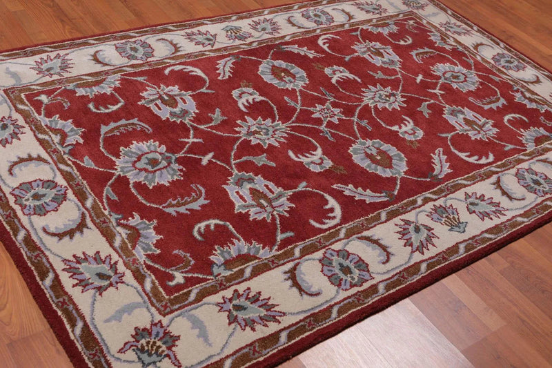 5' x 8' Handmade 100% Wool Traditional Oriental Area rug Traditional Maroon