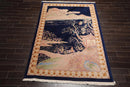 6' x 9' Hand Knotted 100% Wool Art Deco Traditional Oriental Area Rug Navy