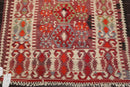 4'9" x 10'9" Vintage Hand-Woven Southwestern Kilim Wool Area Rug Rust
