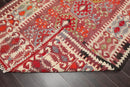 4'9" x 10'9" Vintage Hand-Woven Southwestern Kilim Wool Area Rug Rust