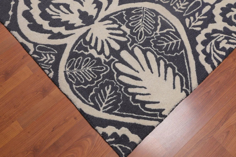 5' x 8' Handmade Loop & cut pile 100% Wool Traditional Oriental Area rug Ivory