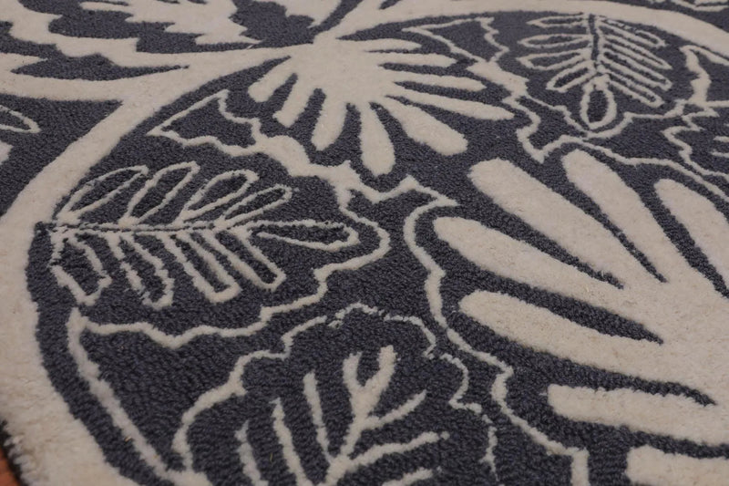 5' x 8' Handmade Loop & cut pile 100% Wool Traditional Oriental Area rug Ivory