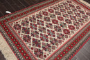 5'3" x 8'6" Vintage Wool Foundation Hand Knotted Wool Area Rug Beige