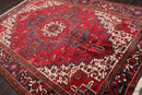 6'11" x 9'11" Hand Knotted 100% Wool Herizz Traditional Oriental Area Rug Red
