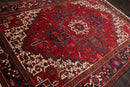 6'11" x 9'11" Hand Knotted 100% Wool Herizz Traditional Oriental Area Rug Red