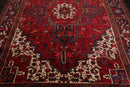 6'11" x 9'11" Hand Knotted 100% Wool Herizz Traditional Oriental Area Rug Red