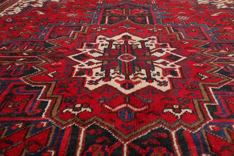 6'11" x 9'11" Hand Knotted 100% Wool Herizz Traditional Oriental Area Rug Red