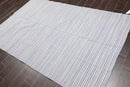 5' x 8' Hand Woven Wool Reversible Dhurry Flatweave Area Rug Traditional Off White
