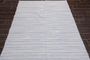 5' x 8' Hand Woven Wool Reversible Dhurry Flatweave Area Rug Traditional Off White