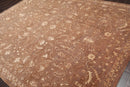 7'1" x 9' 100% New Zealand Wool Transitional Oriental Area Rug Brown