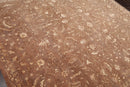 7'1" x 9' 100% New Zealand Wool Transitional Oriental Area Rug Brown