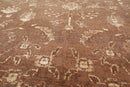 7'1" x 9' 100% New Zealand Wool Transitional Oriental Area Rug Brown