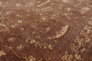 7'1" x 9' 100% New Zealand Wool Transitional Oriental Area Rug Brown