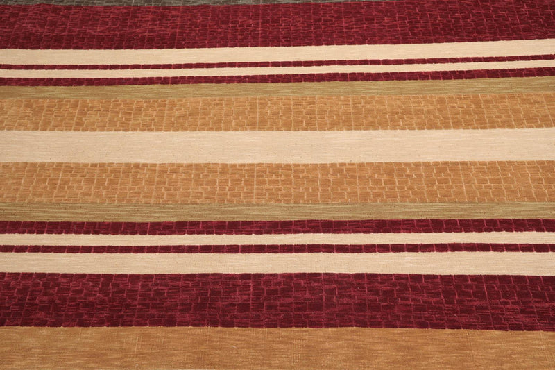8'10" x 11'10" Hand Knotted 100% Wool Modern Area Rug Burgundy
