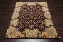 7'9" x 9'9" Lavar Plum Handmade New Zealand Wool & Pure Silk Area Rug