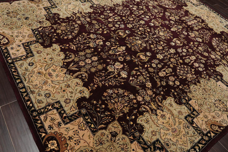 7'9" x 9'9" Lavar Plum Handmade New Zealand Wool & Pure Silk Area Rug