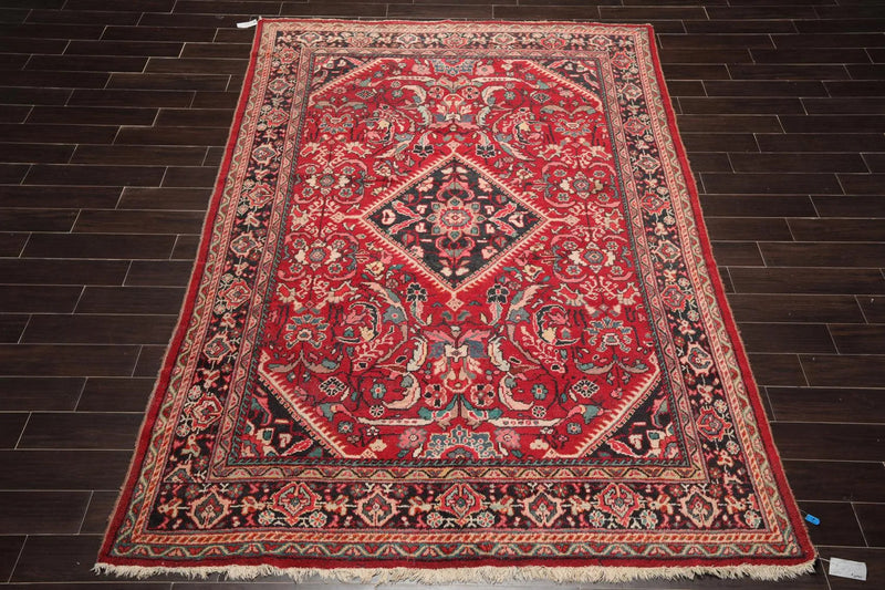 6'11'' x 10'3'' Antique Hand Knotted 100% Wool Sultanabad Oriental Area Rug Red