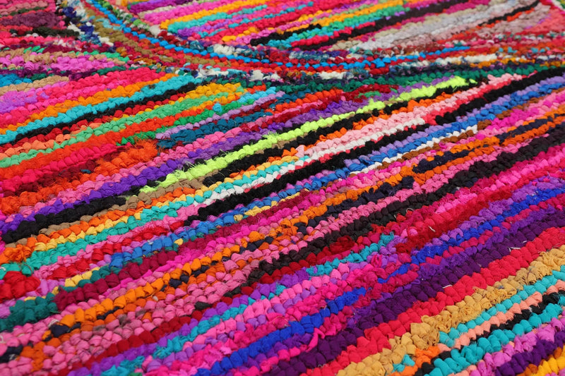 4 x 6 Handmade Abstract 100% Cotton Oriental Area Rug Boho Modern Pink