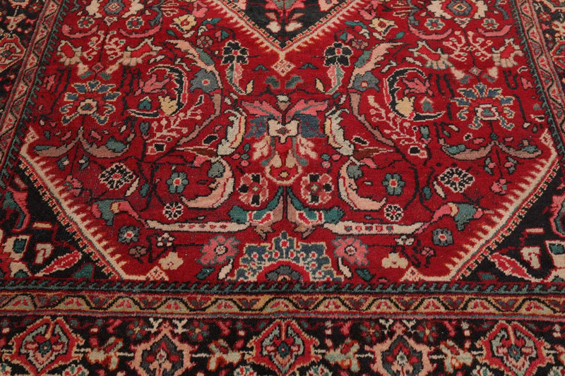 6'11'' x 10'3'' Antique Hand Knotted 100% Wool Sultanabad Oriental Area Rug Red