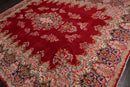 9'8" x 13'2" Vintage Kermaan Hand Knotted 250 KPSI 100% Wool Area Rug Cranberry