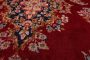9'8" x 13'2" Vintage Kermaan Hand Knotted 250 KPSI 100% Wool Area Rug Cranberry