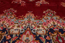 9'8" x 13'2" Vintage Kermaan Hand Knotted 250 KPSI 100% Wool Area Rug Cranberry