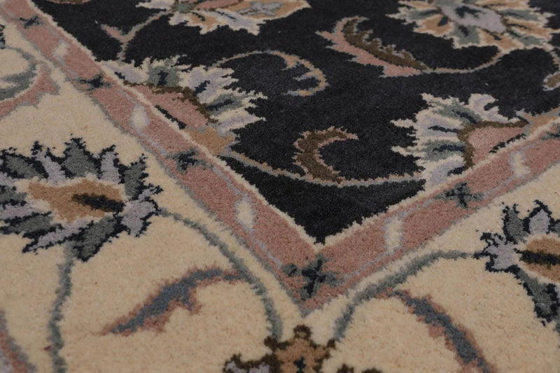 5' x 8' Handmade Floral 100% Wool Oriental Area Rug Charcoal