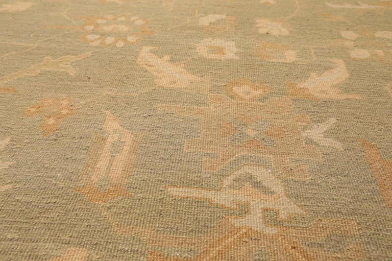 7'7" x 9'9"  Hand Knotted 100% Wool Flat Pile Area Rug Sage