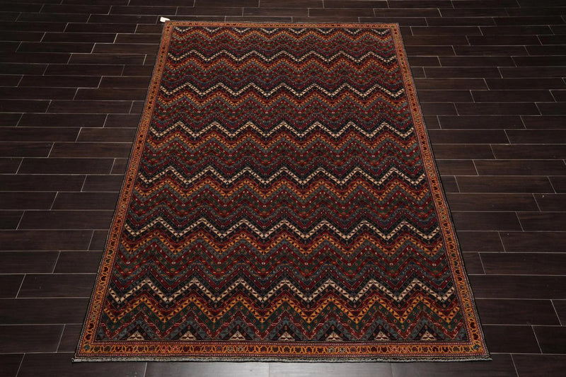 6'9'' x 10' Hand Knotted 100% Wool kashkuli 200 KPSI Oriental Area Rug Navy