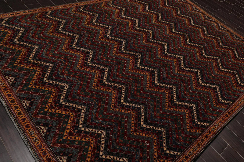 6'9'' x 10' Hand Knotted 100% Wool kashkuli 200 KPSI Oriental Area Rug Navy