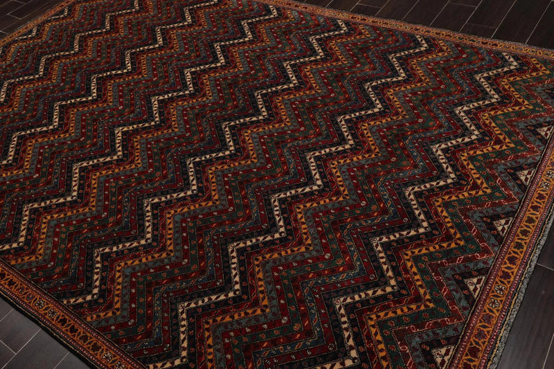 6'9'' x 10' Hand Knotted 100% Wool kashkuli 200 KPSI Oriental Area Rug Navy