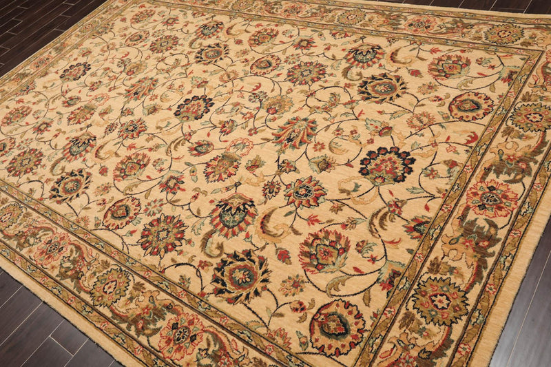 7' x 10'6" Agra 100% Wool Traditional Oriental Area Rug Caramel