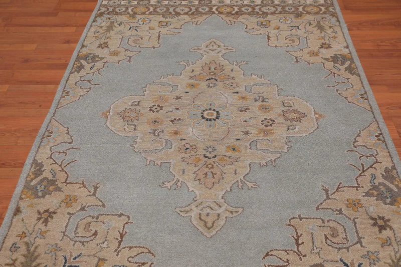5' x 8' Handmade Medallion 100% Wool Oriental Area Rug Aqua