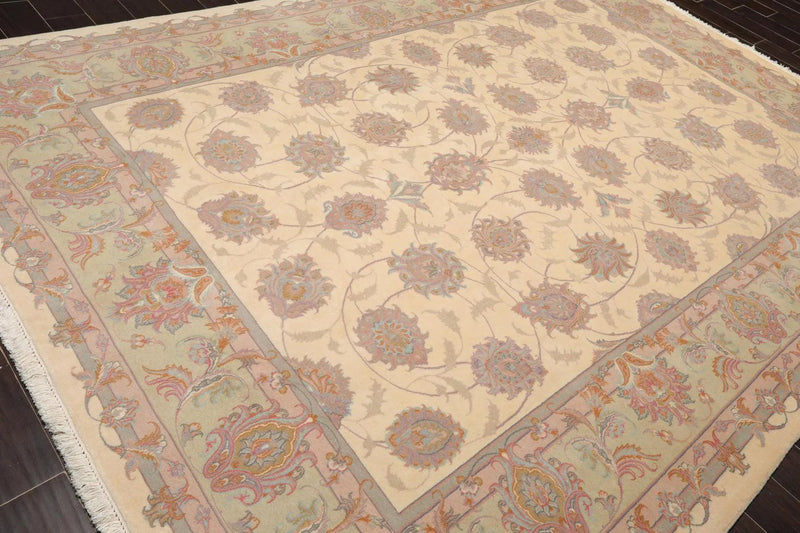 8'3'' x 11'6'' Hand Knotted 100% Wool Ispahan 250 KPSI Muted Area Rug Ivory