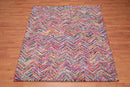 5x8 Pink Hand Tufted Handmade Zig-Zag Medley Cotton Boho Modern Oriental Area Rug