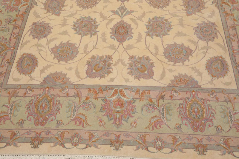 8'3'' x 11'6'' Hand Knotted 100% Wool Ispahan 250 KPSI Muted Area Rug Ivory