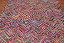 5x8 Pink Hand Tufted Handmade Zig-Zag Medley Cotton Boho Modern Oriental Area Rug