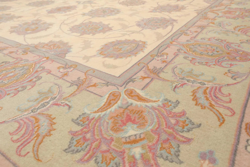 8'3'' x 11'6'' Hand Knotted 100% Wool Ispahan 250 KPSI Muted Area Rug Ivory