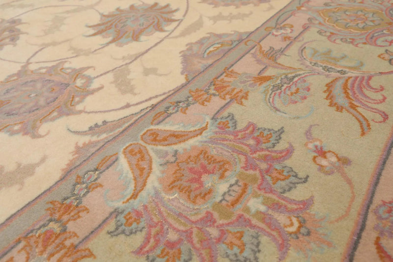 8'3'' x 11'6'' Hand Knotted 100% Wool Ispahan 250 KPSI Muted Area Rug Ivory