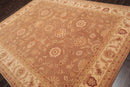 7'9" x 9'9" Handmade Heritage HE09 Olive Wool Area Rug Light Brown