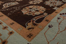 9'2'' x 12'1'' Hand Knotted Arts & Craft Oriental Area Rug Chocolate