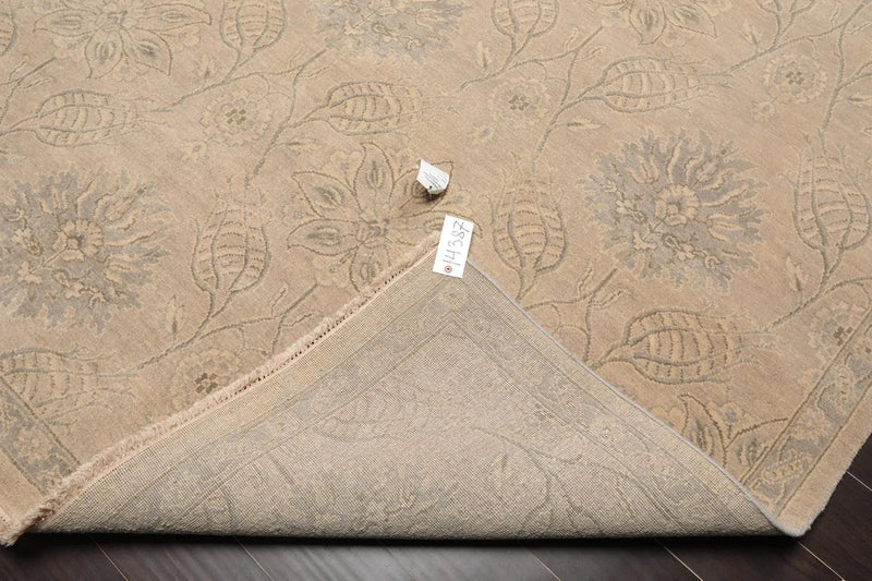 8'1'' x 10'2'' Hand Knotted 100% Wool Transitional Oriental Area Rug Gray